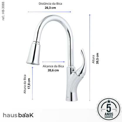 Misturador Monocomando Vivaqua Cristallo com entrada para filtro