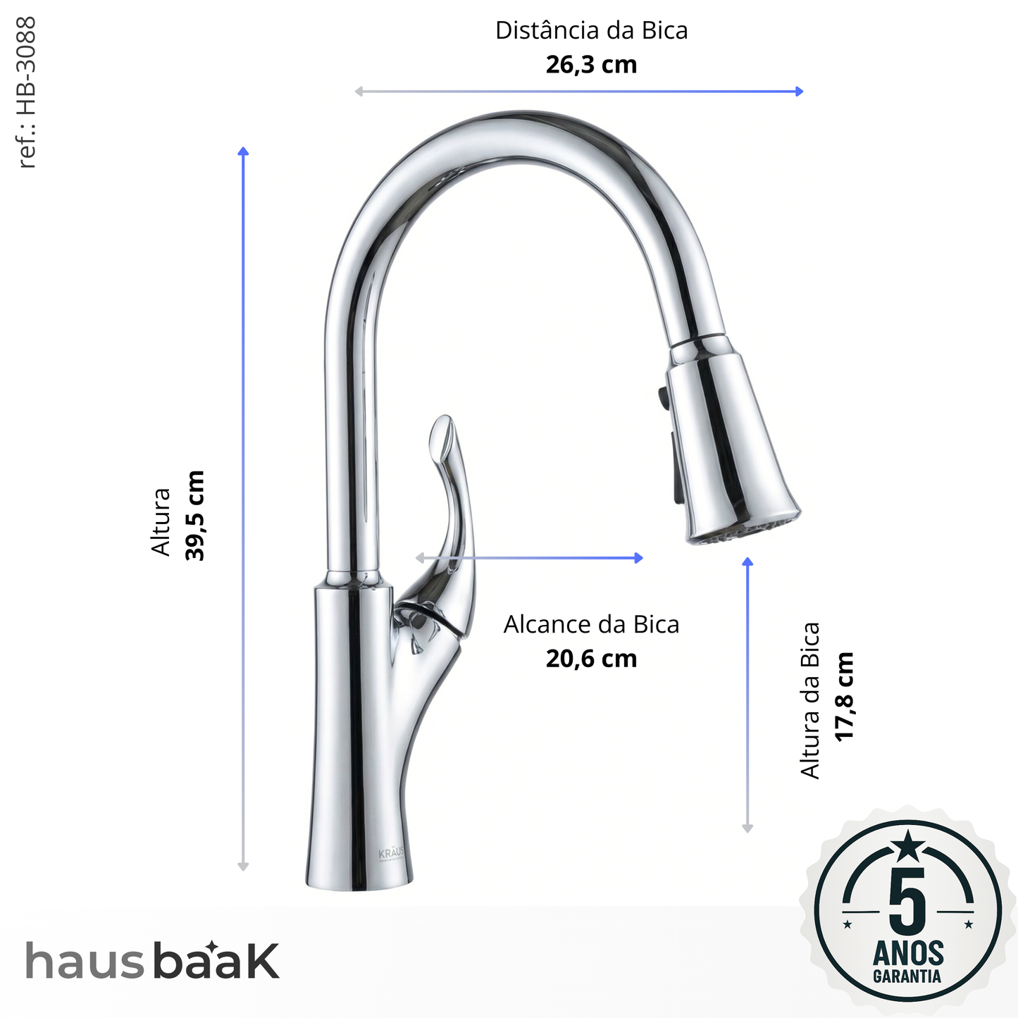 Misturador Monocomando Vivaqua Cristallo com entrada para filtro